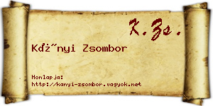 Kányi Zsombor névjegykártya